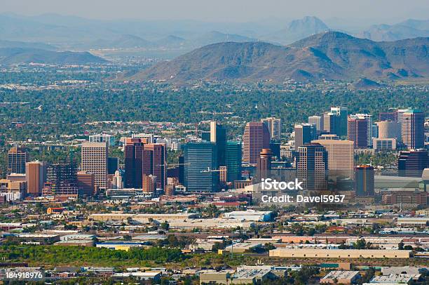 Phoenix Downtown And Midtown Skyline Aerial Stock Photo - Download Image Now - Phoenix - Arizona, Urban Skyline, Aerial View