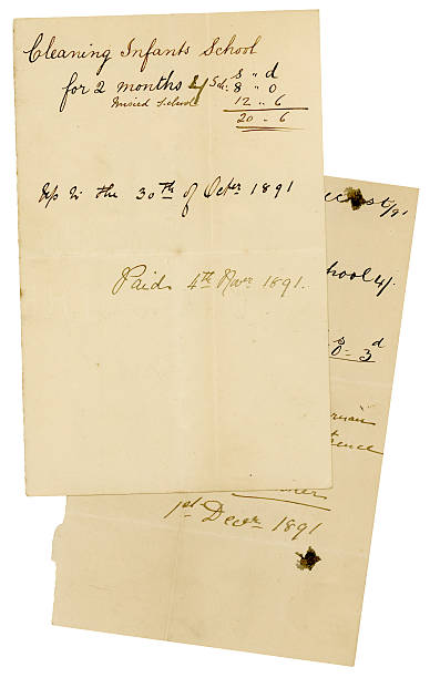 istock Two bills for cleaning services, 1891 184918978
