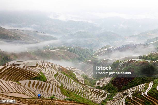 Yao Tribe Village And Rice Paddy Stock Photo - Download Image Now - Asia, Beauty, Beauty In Nature