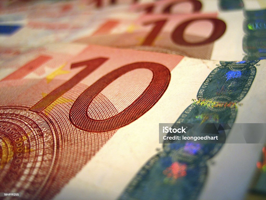 Dziesięć banknotów Euro - Zbiór zdjęć royalty-free (Banknot)