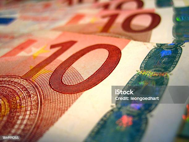 Dziesięć Banknotów Euro - zdjęcia stockowe i więcej obrazów Banknot - Banknot, Bez ludzi, Biznes