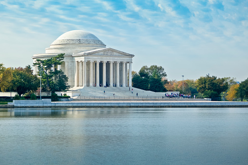 The columns of the Jefferson Memorial.