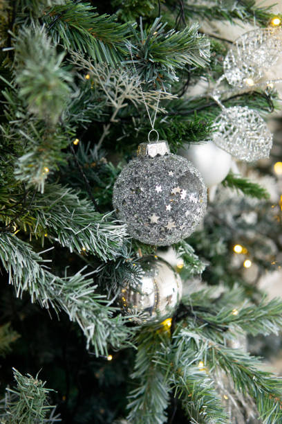 istock Vintage handmade Christmas tree toy hanging on a Christmas tree. 1849193626