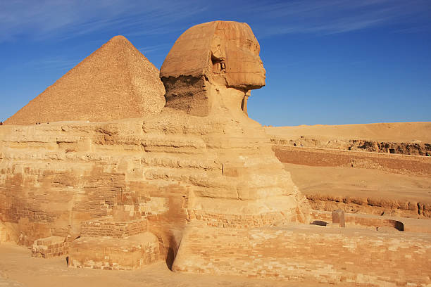 The Sphinx and Great Pyramid of Khufu, Cairo, Egypt