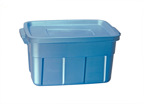 A large closed plastic container with a clipping path.
