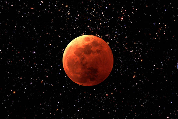 istock Red blood moon in the dark night sky. 1849203261