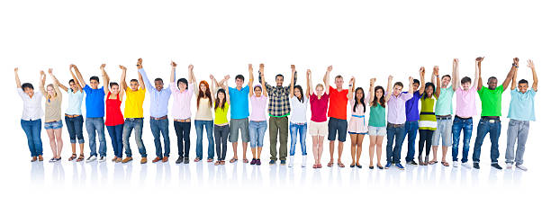 istock Multi-ethnic group of teenagers cheering 184920563