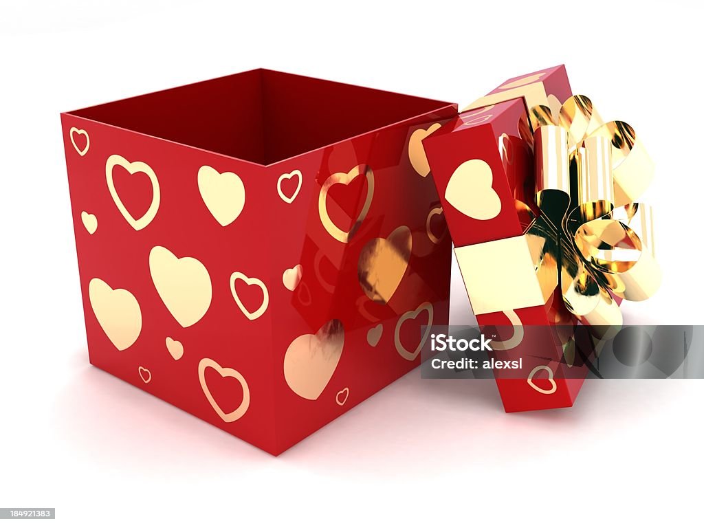 Offene Geschenk-Box - Lizenzfrei Herzform Stock-Foto