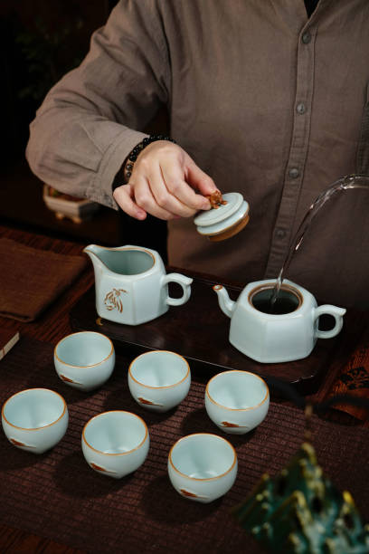 istock Hands are making tea, beautiful image of Asian style tea making 1849216638