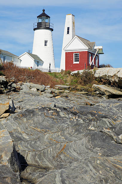 phare de pemaquid - pemaquid point lighthouse photos et images de collection