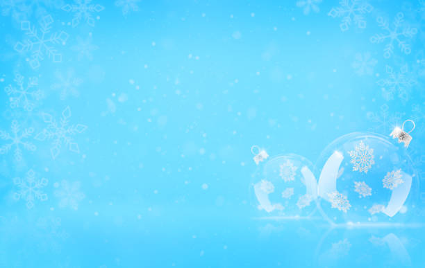 istock Christmas baubles on snowy background 1849219842