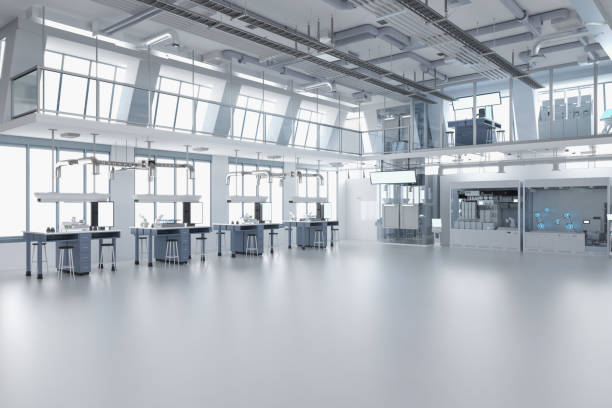 istock Laboratory interior or manufacturing factory with space 1849225303