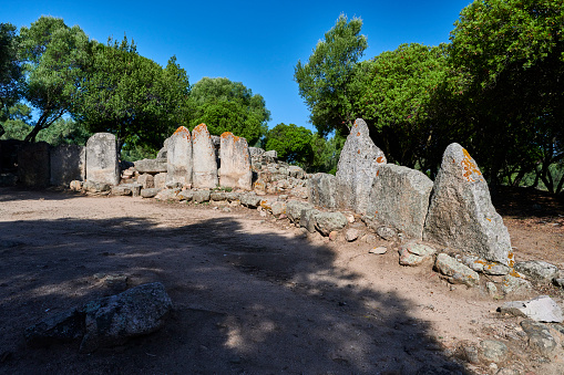 Turkey, Side. The ancient roman Nymphaeum fountain ruins situated in the turkish town of Side. Ruins of anchient city