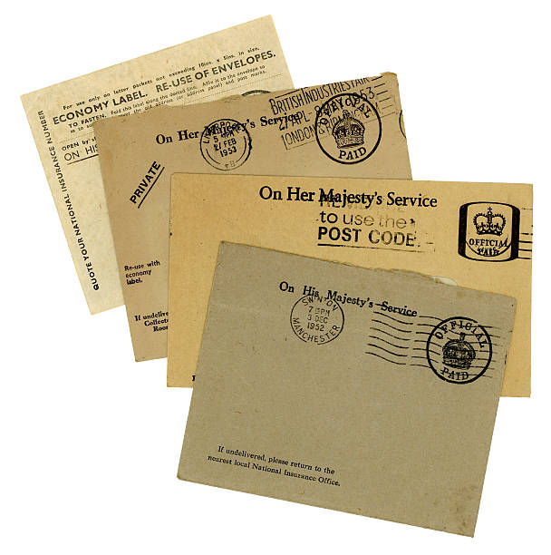 istock Old British official envelopes and label, 1950s-60s 184923211