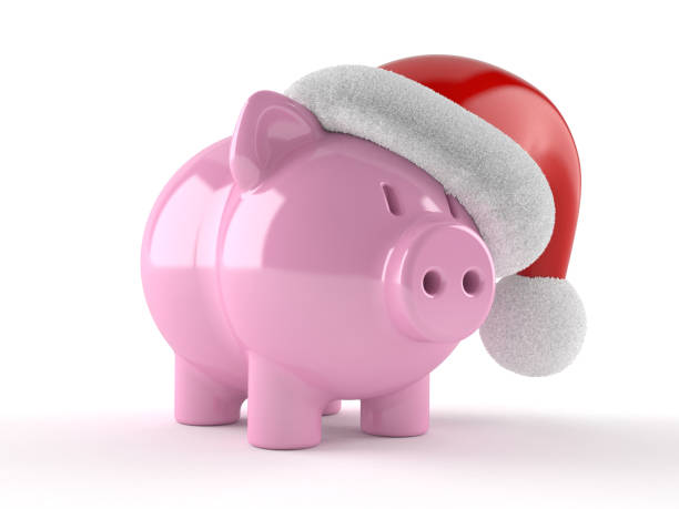 istock Piggybank with santa hat 184923238