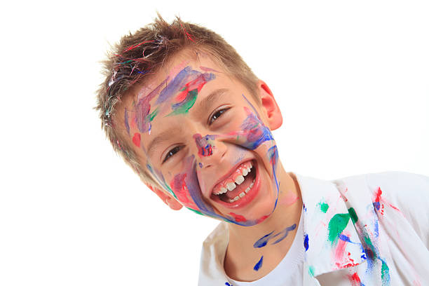 istock Little Boy Proud Painting Smile 184923795