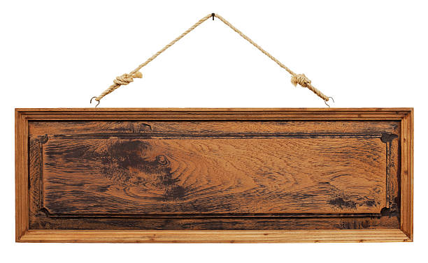istock Old weathered wood signboard. 184923987