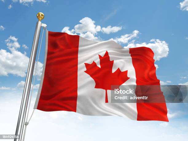 A Bandeira Do Canadá - Fotografias de stock e mais imagens de Ao Ar Livre - Ao Ar Livre, Bandeira, Bandeira do Canadá