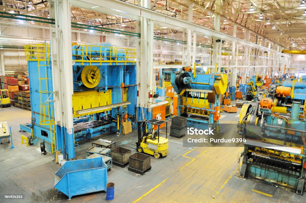Große Menge Metall Press Shop Industrie in amerikanischer Produktion Factory - Lizenzfrei Kanban - Produktionsplanung Stock-Foto