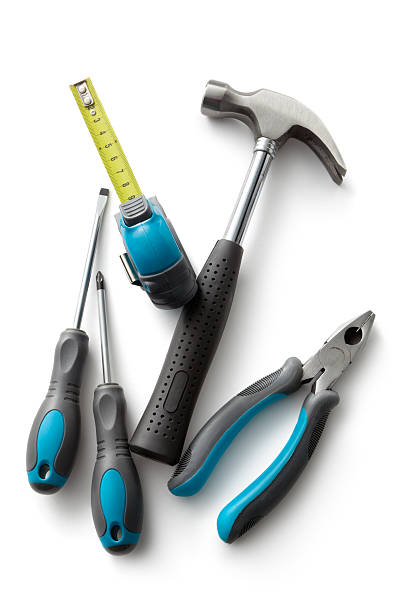 istock Work Tools: Hammer, Screwdrivers, Pliers and Tape Measure 184924766