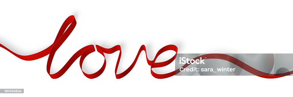 Cinta roja formando la palabra'love', Aislado en blanco - Foto de stock de Amor - Sentimiento libre de derechos