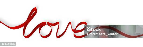 Cinta Roja Formando La Palabralove Aislado En Blanco Foto de stock y más banco de imágenes de Amor - Sentimiento