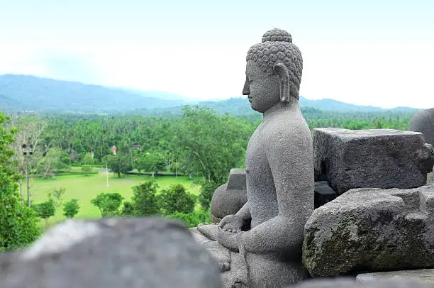 Buddha statue at Borobudur Ruin