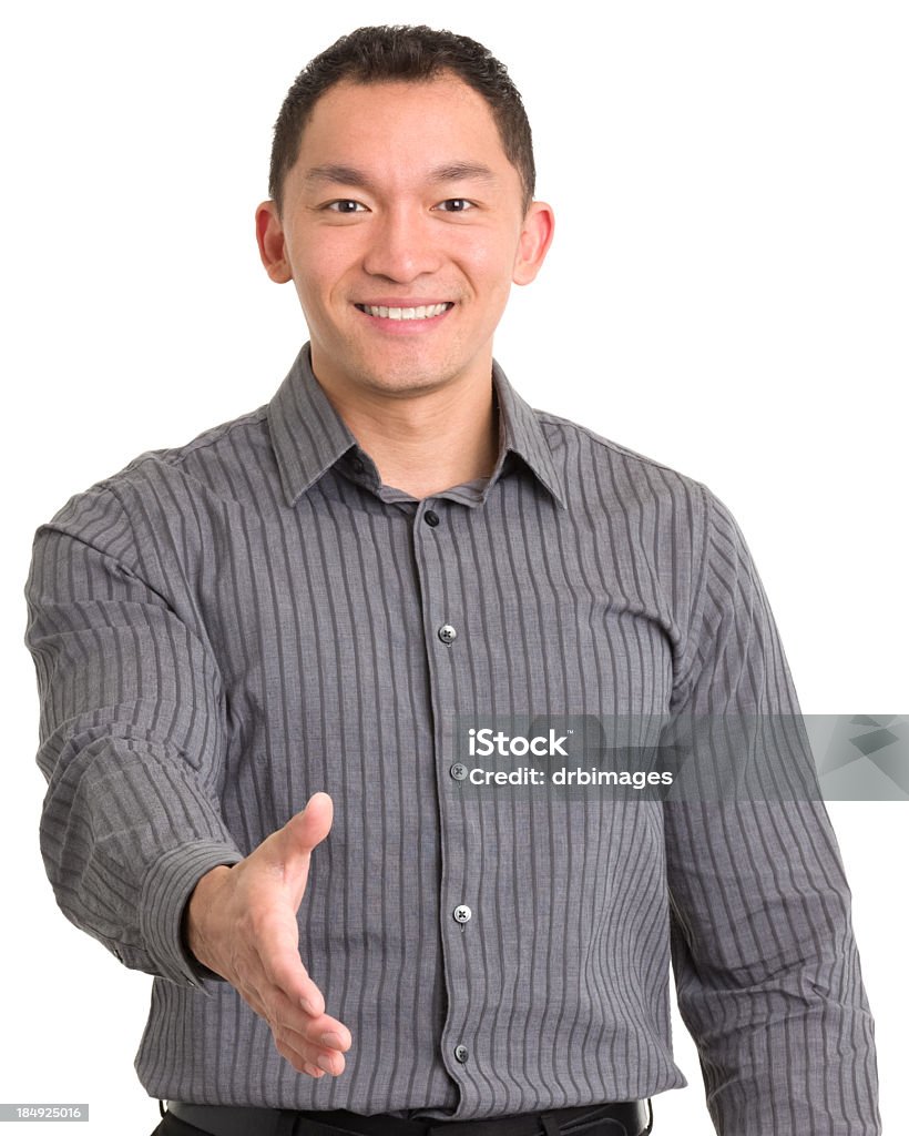 Asian Man Offers Handshake Portrait of a young man on a white background. http://s3.amazonaws.com/drbimages/m/pg.jpg 20-29 Years Stock Photo