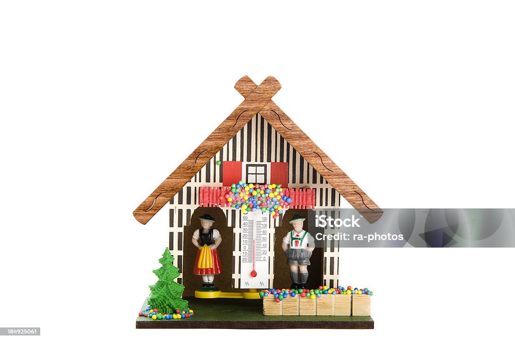 Weather House Traditional German Black Forest Weather House for forecasting the weather Weather Station Stock Photo