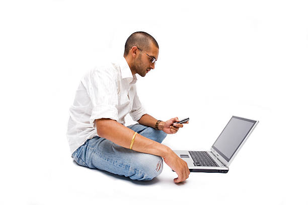 istock Indian Laptop Phone Man 184925744