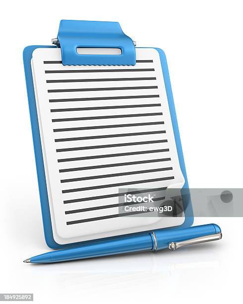 Clipboard And Ball Pen Stock Photo - Download Image Now - Clipboard, Three Dimensional, Pen