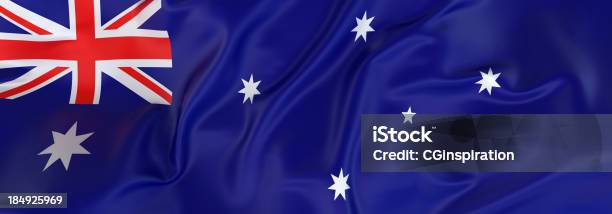 Bandera Australiana Banner Foto de stock y más banco de imágenes de Bandera australiana - Bandera australiana, Panorámica, Ancho