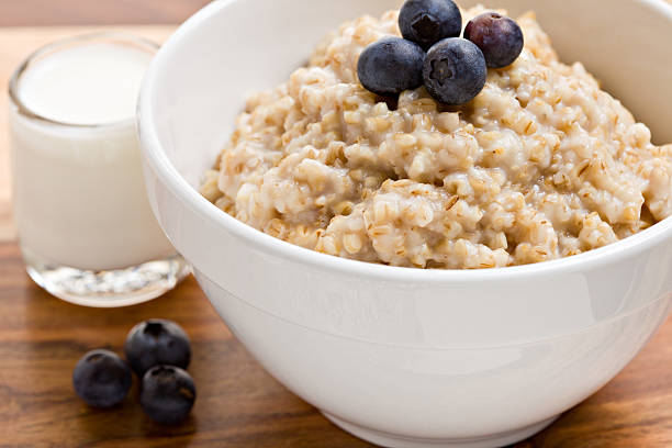 istock Oatmeal Fresh Cream and Blueberries 184926007