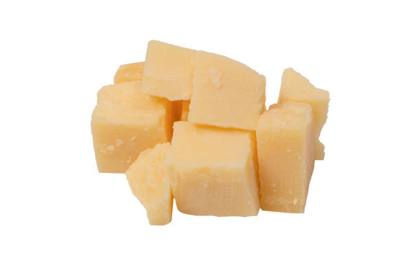 istock Cheese cubes isolated on a white background. 1849261526