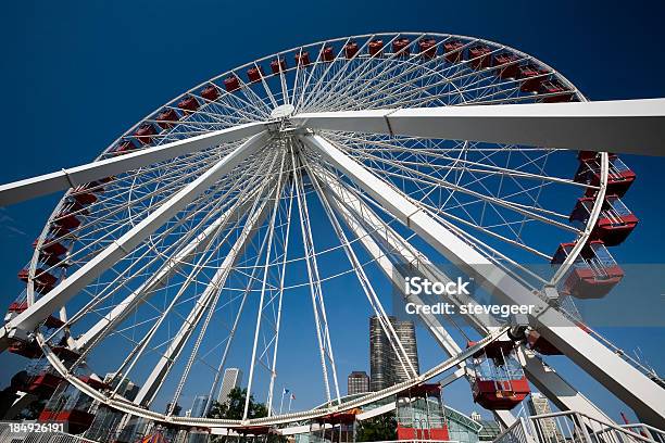 Photo libre de droit de Grande Roue Chicago banque d'images et plus d'images libres de droit de Chicago - Illinois - Chicago - Illinois, Roue, Grande roue