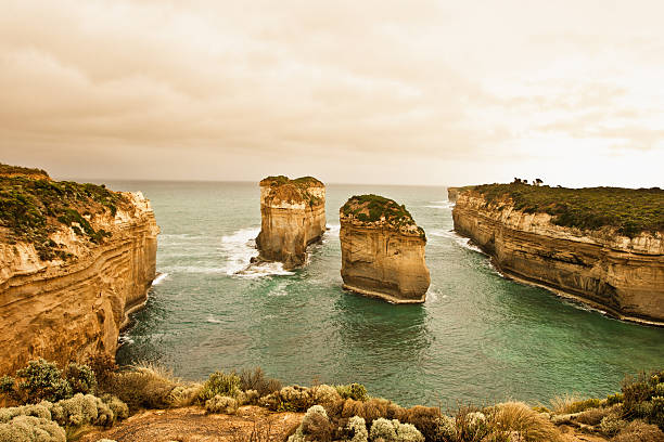 istock Rocky Cliffs along Great Ocean Road, Australia 184926283