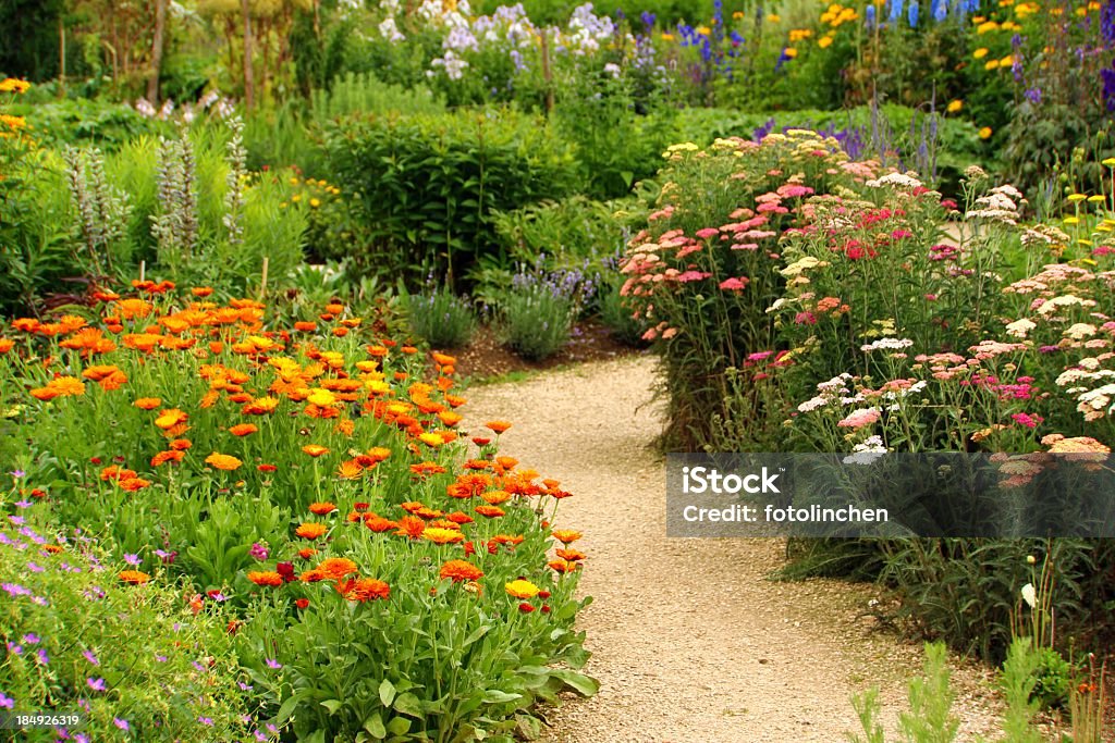 Kräuter und Blumen Garten - Lizenzfrei Hausgarten Stock-Foto