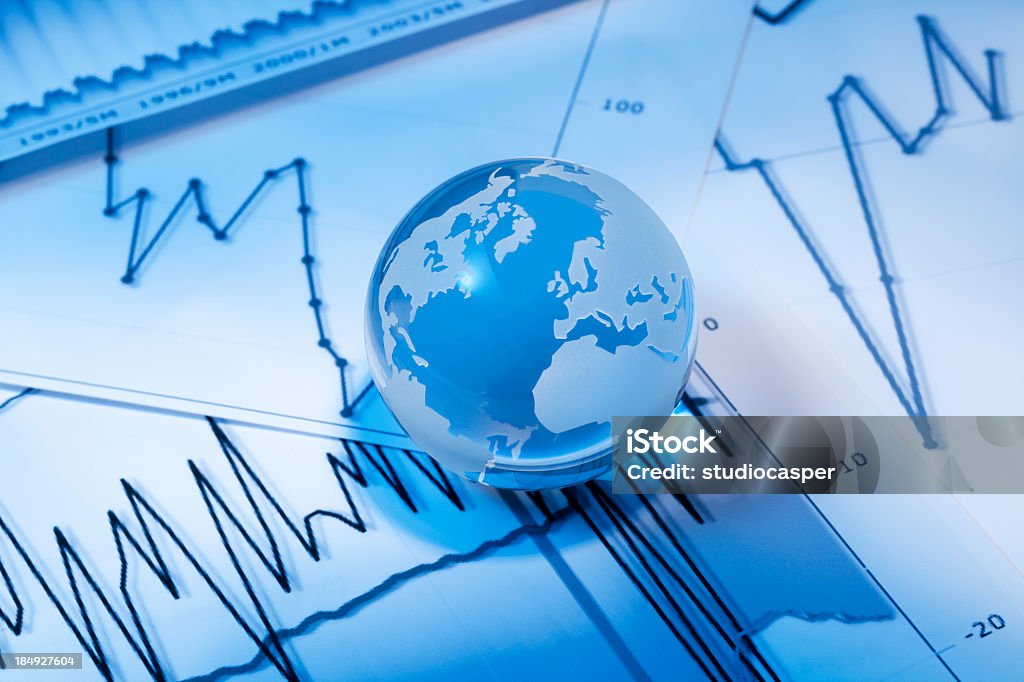 グローバル金融 - 世界地図のロイヤリティフリーストックフォト