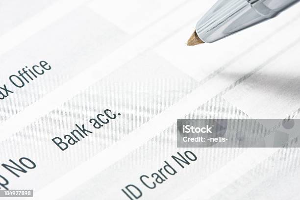 Bank Account Informationen Stockfoto und mehr Bilder von Einzahlungsbeleg - Einzahlungsbeleg, Papier, Scheck