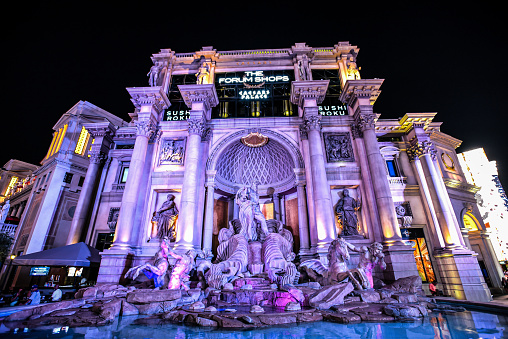 The Forum Shops at Caesars, also known as The Forum Shops, is an upscale shopping mall on the Las Vegas Strip in Paradise, Nevada. It is connected to the Caesars Palace resort, and both feature a Roman theme.