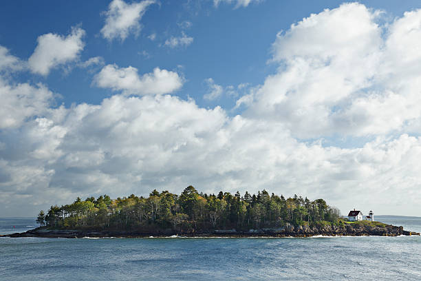 curtis island - new england camden maine lighthouse maine - fotografias e filmes do acervo