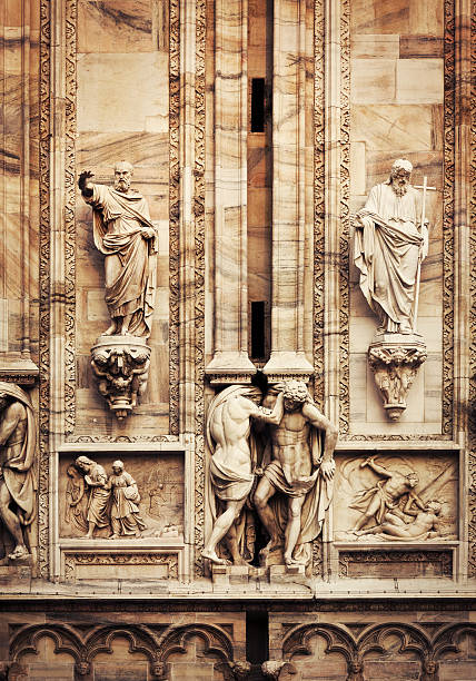 istock Statues on the facade of Milan Duomo 184928661