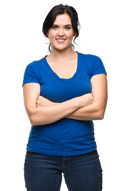 istock Cheerful Young Woman Crosses Arms 184928718