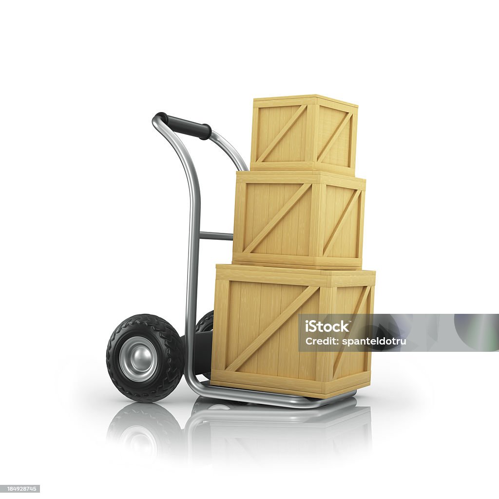 Caricati Pushcart - Foto stock royalty-free di Argentato