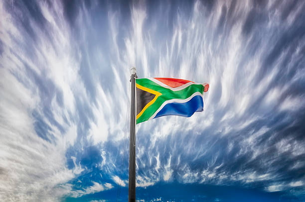 Bandeira Nacional da África do Sul - fotografia de stock