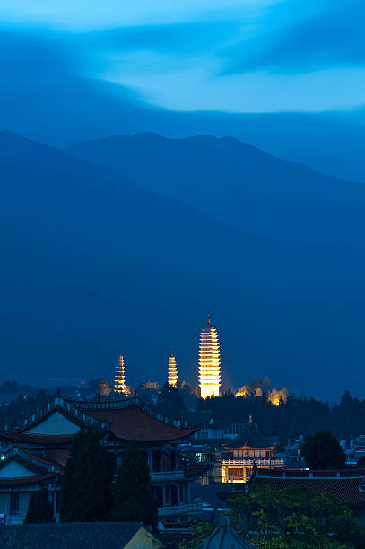 istock Three pagodas above the city 184929020