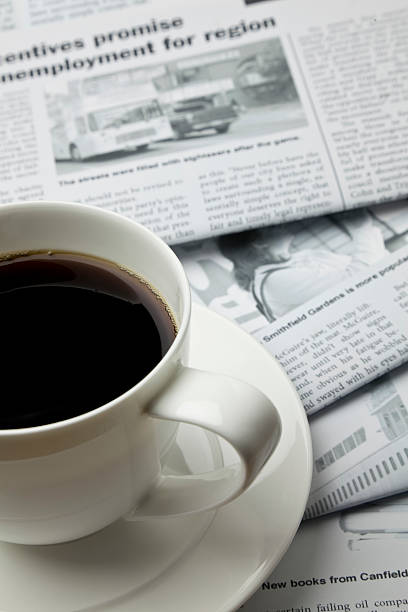 Cup of coffee with ray of light. Copy space. Vertical. Horizontal.