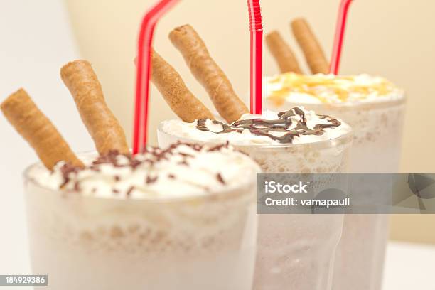 Three Milk Shakes Stock Photo - Download Image Now - Caffeine, Caramel, Chocolate