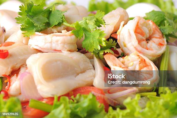 Foto de Closeup De Frutos Do Mar e mais fotos de stock de Almoço - Almoço, Calamar, Camarão - Frutos do Mar