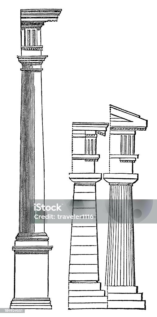 Dórico columnas - Ilustración de stock de 1876 libre de derechos